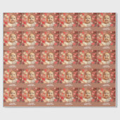 Mom Gift Voeg foto en tekst toe Cadeaupapier (Vlak)