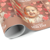 Mom Gift Voeg foto en tekst toe Cadeaupapier (Rol Hoek)