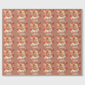 Mom Gift Voeg foto en tekst toe Cadeaupapier (Vlak)