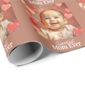 Mom Gift Voeg foto en tekst toe Cadeaupapier (Rol Hoek)