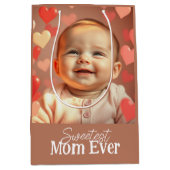 Mom Gift Voeg foto en tekst toe Medium Cadeauzakje (Voorkant)