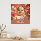 Mom Gift Voeg foto en tekst toe Poster (Keuken)