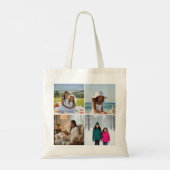 Mom Greatest Blessing 4 Custom Photo Modern Grid Tote Bag (Achterkant)