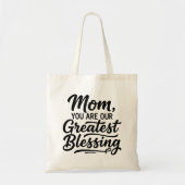 Mom Greatest Blessing 4 Custom Photo Modern Grid Tote Bag (Voorkant)
