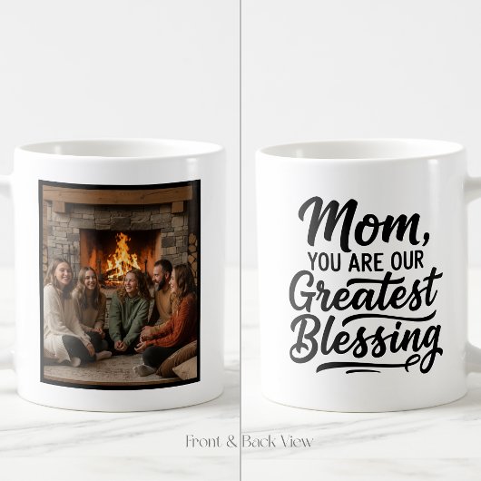 Mom Greatest Blessing Personalized 1 Photo Simple Koffiemok