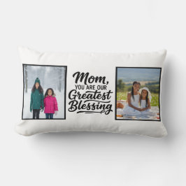 Mom Greatest Blessing Two Custom Photo Minimalist Kussen