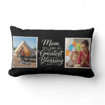 Mom Greatest Blessing Two Photo Custom Minimalist