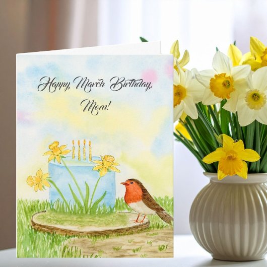 Mom Happy March Birthday Daffodils Kaart