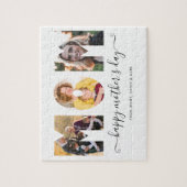 MOM Happy Moederdag 3 Foto Collage Aangepaste teks Legpuzzel (Verticaal)