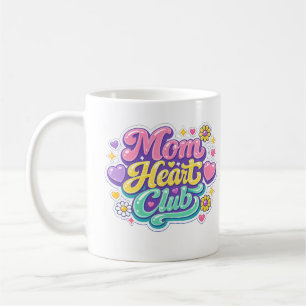 Mom Heart Club Retro Groovy Bloemstuk Koffiemok