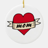 Mom heart tattoo keramisch ornament (Achterkant)