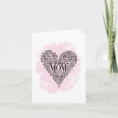 Mom Heart Typography Word Cloud Aankondiging (Voorkant)