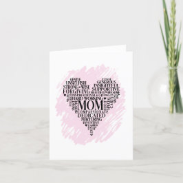 Mom Heart Typography Word Cloud Aankondiging
