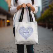 Mom Heart Word Cloud Canvas tas