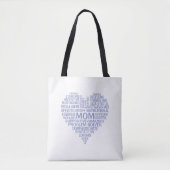 Mom Heart Word Cloud Canvas tas (Voorkant)