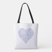 Mom Heart Word Cloud Canvas tas (Achterkant)