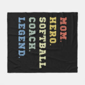 Mom hero softball coach legend fleece deken (Voorkant (Horizontaal))