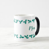 Mom Holly Pattern Christmas Coffee Cup Magische Mok (Voorkant rechts)