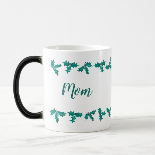 Mom Holly Pattern Christmas Coffee Cup Magische Mok (Links)