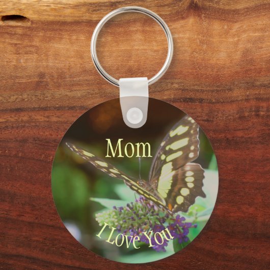 Mom I Love You Butterfly  Sleutelhanger (Achterkant)