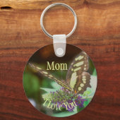 Mom I Love You Butterfly  Sleutelhanger (Voorkant)