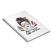 Mom I Run On Coffee And Chaos Notitieboek (Rechterzijde)