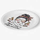 Mom I Run On Coffee And Chaos Papieren Bordje (Gekanteld)