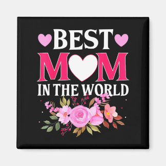 Mom in the world mommy floral mother's day cute mo magneet