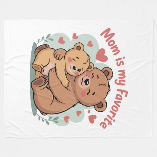 Mom Is My Favorite Fleece Deken (Voorkant (Horizontaal))
