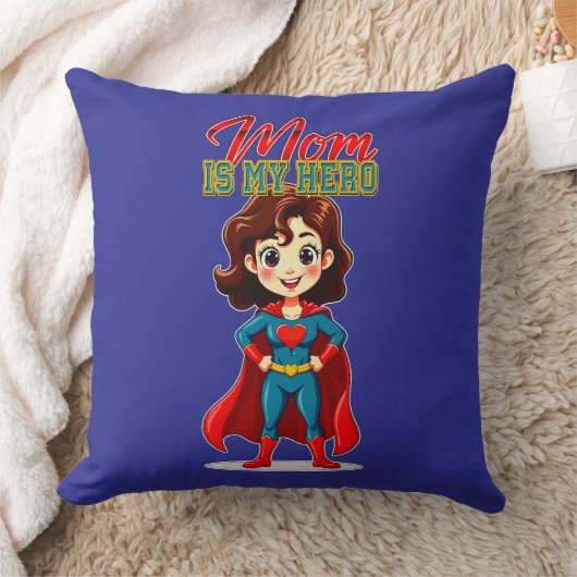 Mom Is My Hero – Cute Supermom Character Kussen (Deken)