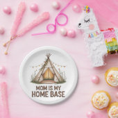 Mom Is My Home Base Papieren Bordje (Feest)