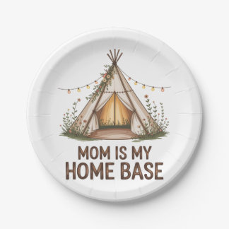Mom Is My Home Base Papieren Bordje