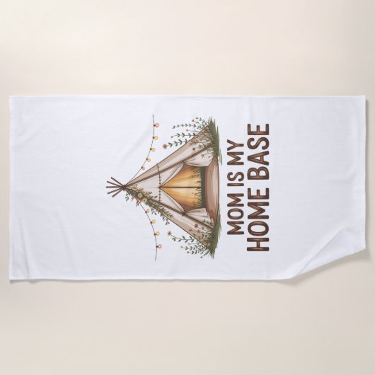 Mom Is My Home Base Strandlaken (Voorkant)