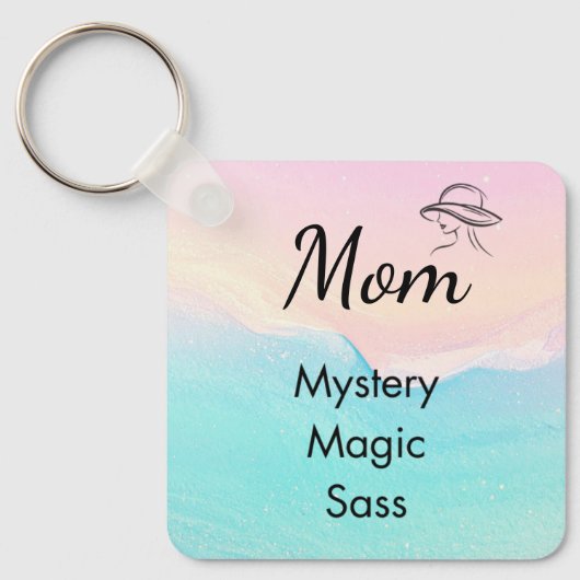 Mom is Mystery, Magic, Sass & Soul Keychain Pastel (Voorkant)