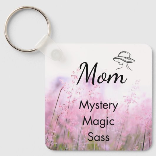 Mom is Mystery, Magic, Sass & Soul Keychain Pink (Voorkant)