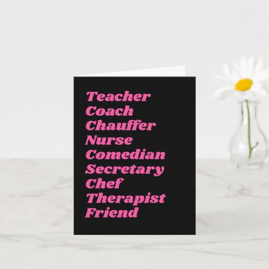 Mom Jobs Tekst Moederdag Kaart (Kleine Plant)