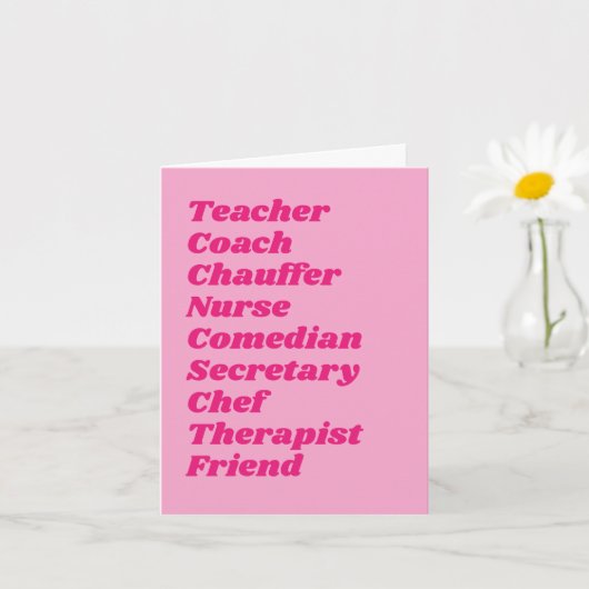 Mom Jobs  Tekst Moederdag Kaart (Kleine Plant)