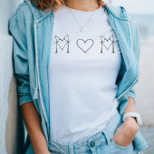 MOM - Kat met Heart Minimalist Line Art T-shirt