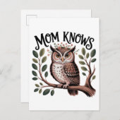 Mom Knows Aankondigingskaart (Voorkant / Achterkant)