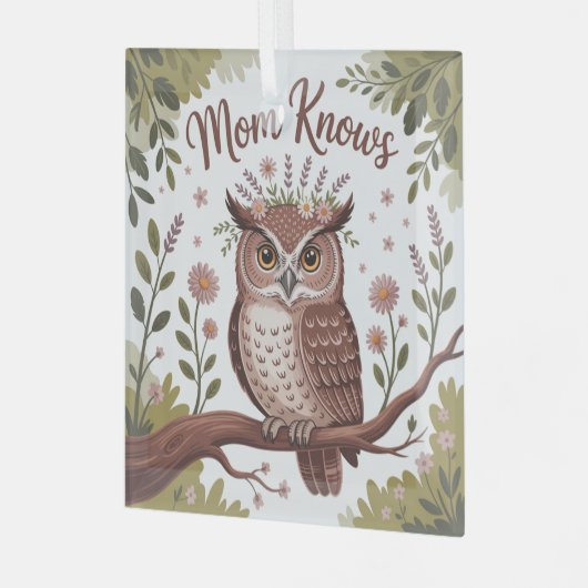 Mom Knows Glas Ornament (Voorkant links)