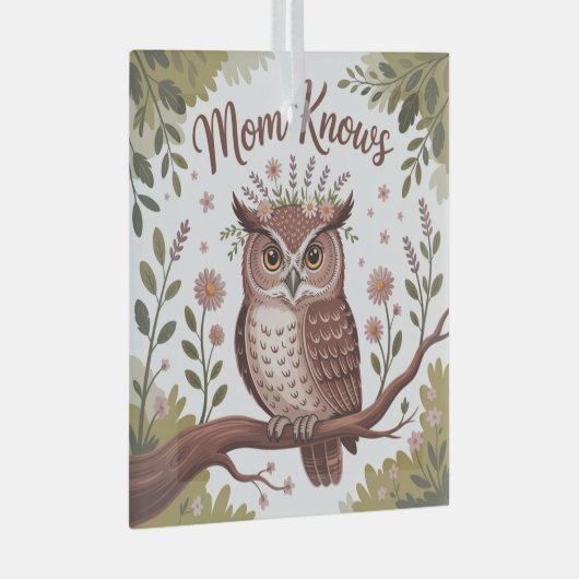 Mom Knows Glas Ornament (Voorkant Rechts)