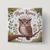 Mom Knows Vierkante Button 5,1 Cm (Voorkant)