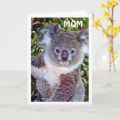 MOM="KOALA VERJAARDAG GROETEN" VIER JE DAG! KAART (Gele Bloem)