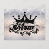 MOM Koningin van mijn leven, Elegant Glitter Brief Briefkaart (Voorkant)