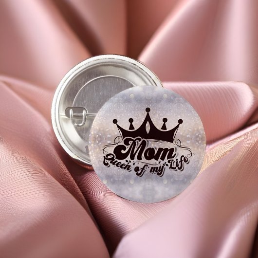MOM Koningin van mijn leven Elegant Glitter Button