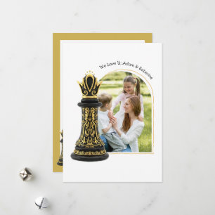 MOM Koningin van mijn leven, Gouden Schrift Zwarte Feestdagenkaart