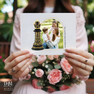 MOM Koningin van mijn leven, Gouden Schrift Zwarte Feestdagenkaart