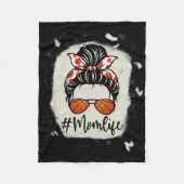 Mom Life Bysketbyll gebleekt door sketbyll moeder Fleece Deken (Voorkant)