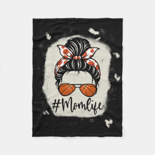 Mom Life Bysketbyll gebleekt door sketbyll moeder Fleece Deken