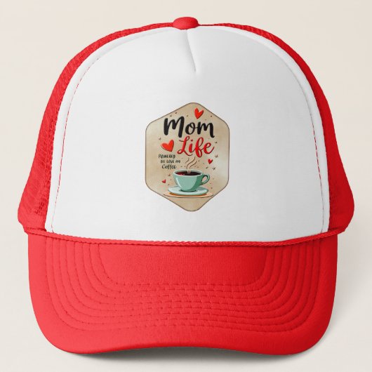Mom Life Coffee Time – Minimal Design Trucker Pet (Voorkant)